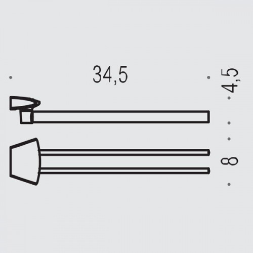 Colombo Land Полотенцедержатель двойной 34.5, цвет: хром