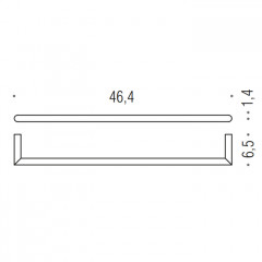 Colombo Mini Держатель полотенца 46,4*6,5cм, цвет: PVD графит матовый
