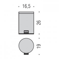 Colombo Hotel Collection Ведро для мусора 3л, цвет: полированная нержавеющая сталь