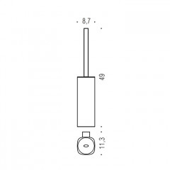 Colombo Trenta Туалетный ёршик, подвесной, цвет: чёрный матовый