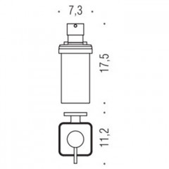 Colombo Basic Q Дозатор для жидкого мыла, настенный, цвет: чёрный матовый/матовое стекло