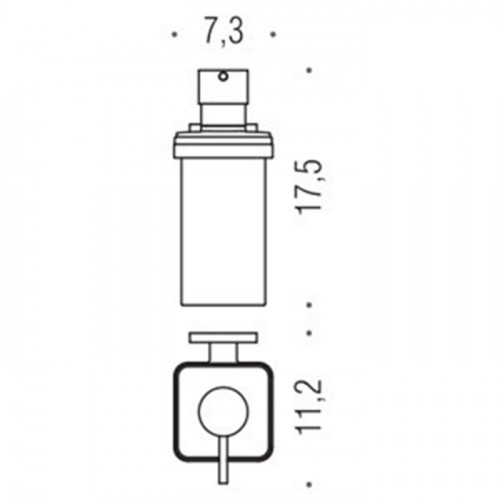 Colombo Basic Q Дозатор для жидкого мыла, настенный, цвет: чёрный матовый/матовое стекло