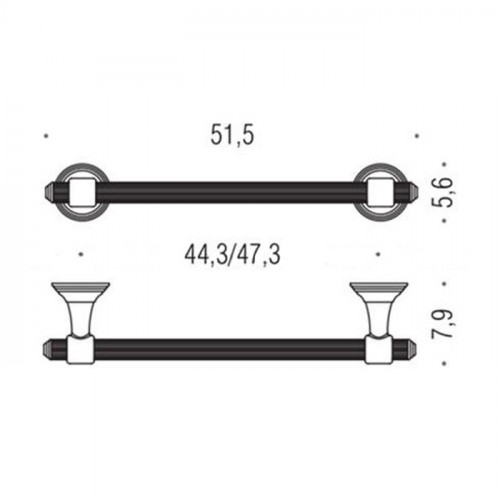 Colombo Hermitag Полотенцедержатель 51.5 см, цвет: PVD золото