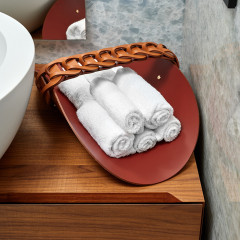 Colombo Adj Открытая корзина для СПА Riviera, 48x28 см, цвет: бордо/коньяк