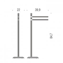 Colombo Hermitag Стойка с 2-мя полотенцедержателями, напольная, h:84,7см., цвет: PVD золото
