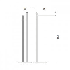 Colombo Mini Стойка для полотенец, цвет: PVD нержавеющая сталь