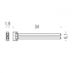 Colombo Mini Двойной держатель полотенца 34*6,1cм , цвет: хром