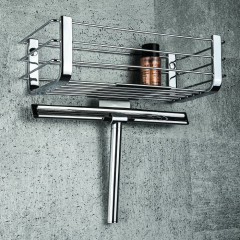 COLOMBO Complementi, настенный держатель для приспособления для сгона воды с полочкой, Цвет: сталь