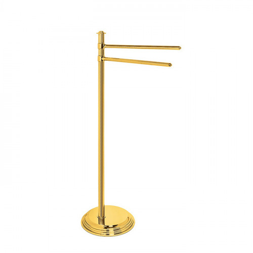 Colombo Hermitag Стойка с 2-мя полотенцедержателями, напольная, h:84,7см., цвет: PVD золото