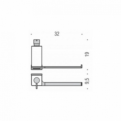 Colombo Look Полотенцедержатель с дозатором для жидкого мыла, подвесной, цвет: белый матовый/матовое стекло