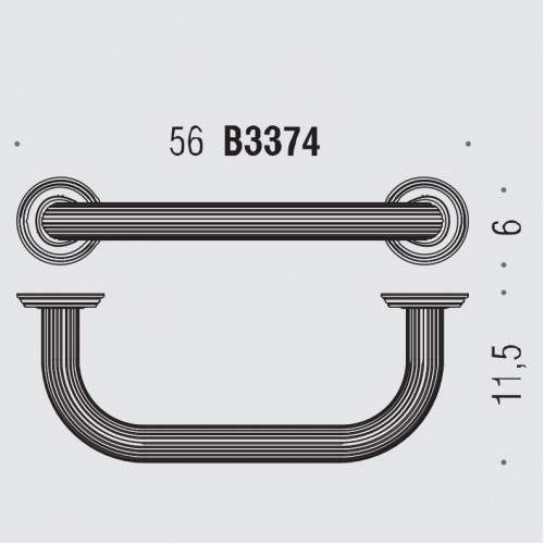 Colombo Hermitag Поручень для ванны, 56 см, цвет: PVD золото
