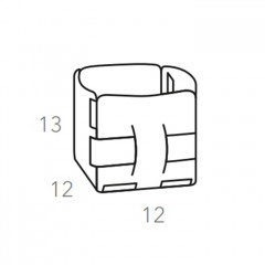 Colombo Adj Корзинка Mini Bottega, 12x12H13 см , цвет: устричный/пепельная роза