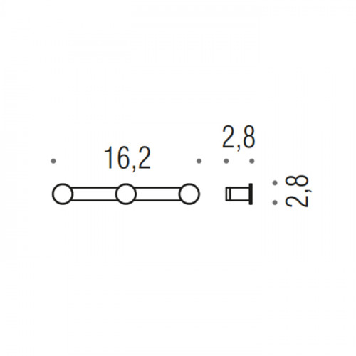 Colombo Mini Тройной крючок, цвет: PVD нержавеющая сталь