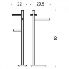 Colombo Units Стойка с аксессуарами, Sx, держатель для т/б., мыльница, цвет: хром