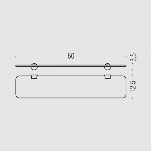 Colombo Plus Полочка 60см., цвет: белый матовый/стекло