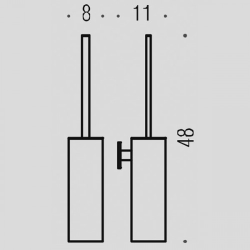 Colombo Look Ерш туалетный, подвесной, пластик, цвет: хром