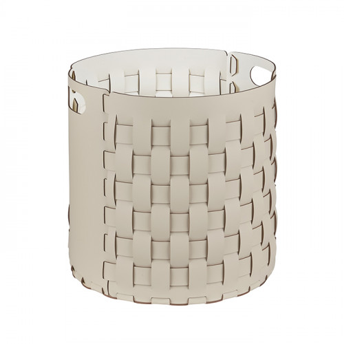 Colombo Adj Круглая корзина Bottega, D40H40 см, цвет: панна котта/белый