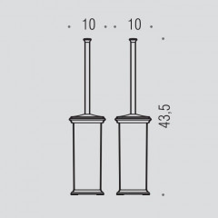 Colombo Portofino Ершик для унитаза, напольный, цвет: хром/матовое стекло