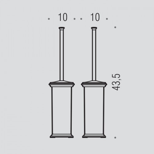 Colombo Portofino Ершик для унитаза, напольный, цвет: хром/матовое стекло