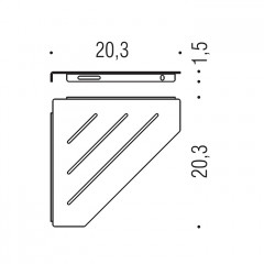 Colombo Angolari Полка угловая 20.3х20.3хh1.5см., плоская, цвет: хром