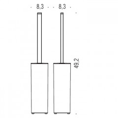 Colombo Basic Q Ёршик с колбой напольный 49.2см, цвет: хром