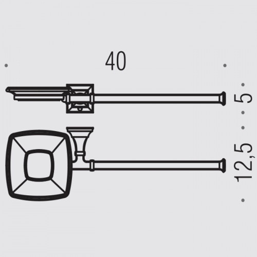 Colombo Portofino Мыльница с полотенцедержателем, SX, цвет: хром/матовое стекло