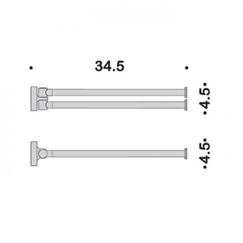 Colombo Plus Полотенцедержатель 34.5см., двойной, цвет: PVD золото матовое