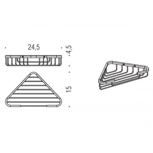 Colombo Basic Угловая металлическая полочка, цвет: хром