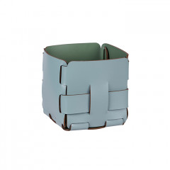 Colombo Adj Корзинка Mini Bottega, 12x12H13 см, цвет: небесный/эвкалипт