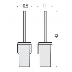 Colombo Over Подвесной ершик для унитаза, цвет: матовая сталь/матовое стекло
