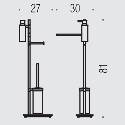 Colombo Square Стойка высотой 81 см, цвет: хром