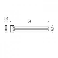 Colombo Mini Двойной держатель полотенца 34*6,1cм , цвет: PVD графит матовый