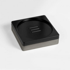 Colombo MiniQ Мыльница настольная, цвет: PVD нержавеющая сталь/черная резина