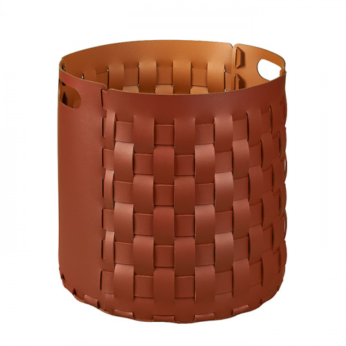 Colombo Adj Круглая корзина Bottega, D40H40 см, цвет: бордо/коньяк