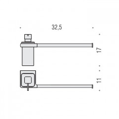 Colombo Lulu Полотенцедержатель с дозатором, цвет: хром/матовое стекло