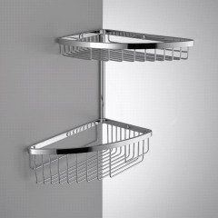 Colombo Angolari Двойная угловая полочка, цвет: хром