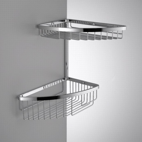 Colombo Angolari Двойная угловая полочка, цвет: хром