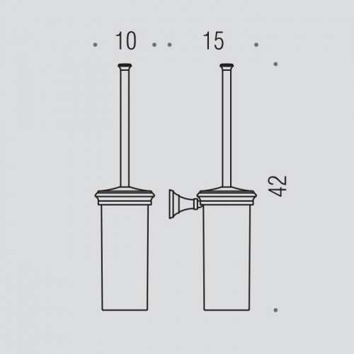 Colombo Portofino Ершик для унитаза, подвесной, цвет: хром/матовое стекло