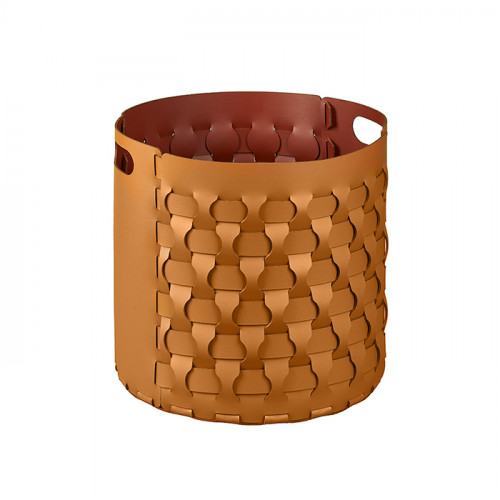 Colombo Adj Круглая корзина Dubai, D40H40 см, цвет: коньяк/бордо