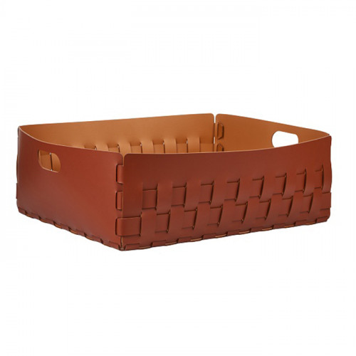 Colombo Adj Корзинка Bottega, 60x50H20 см, цвет: бордо/коньяк