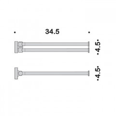 Colombo Plus Полотенцедержатель 34.5см., двойной, цвет: белый матовый