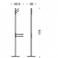 Colombo Isole Piantane Напольная стойка 178см., с 2 держателями для полотенец, 2 крючка, цвет: хром