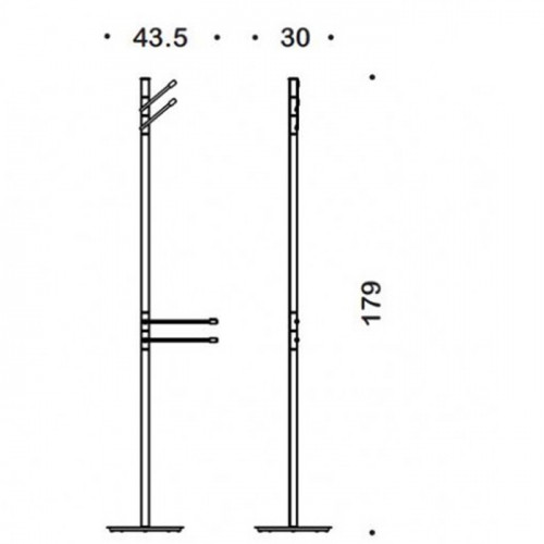 Colombo Isole Piantane Напольная стойка 178см., с 2 держателями для полотенец, 2 крючка, цвет: хром