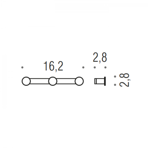 Colombo Mini Тройной крючок, цвет: чёрный матовый