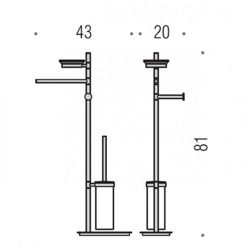 Colombo Square Стойка высотой 81 см, цвет: хром