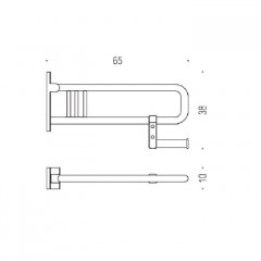 Colombo Complementi Поручень для инвалидов, 65см., с держателем для т/б., цвет: хром
