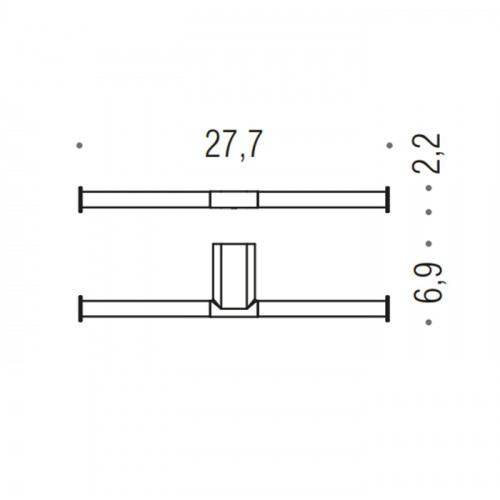 Colombo Mini Держатель т/б двойной , цвет:  PVD графит матовый