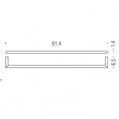 Colombo Mini Держатель полотенца 61,4*6,5cм , цвет: хром