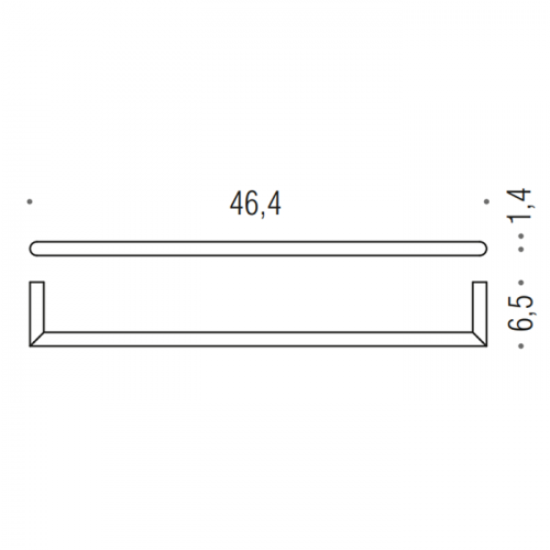 Colombo Mini Держатель полотенца 464*6,5cм, цвет: черный матовый