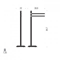 Colombo Hermitag Стойка с 2-мя полотенцедержателями, напольная, h:84,7см, цвет: античная бронза